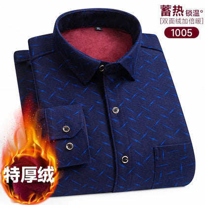 Plaid Shirts For Men Cotton Flannel Warm Winter Long Sleeve Button Plus Size Business Dress Smart Shirt Casual Easy Care Clothes
