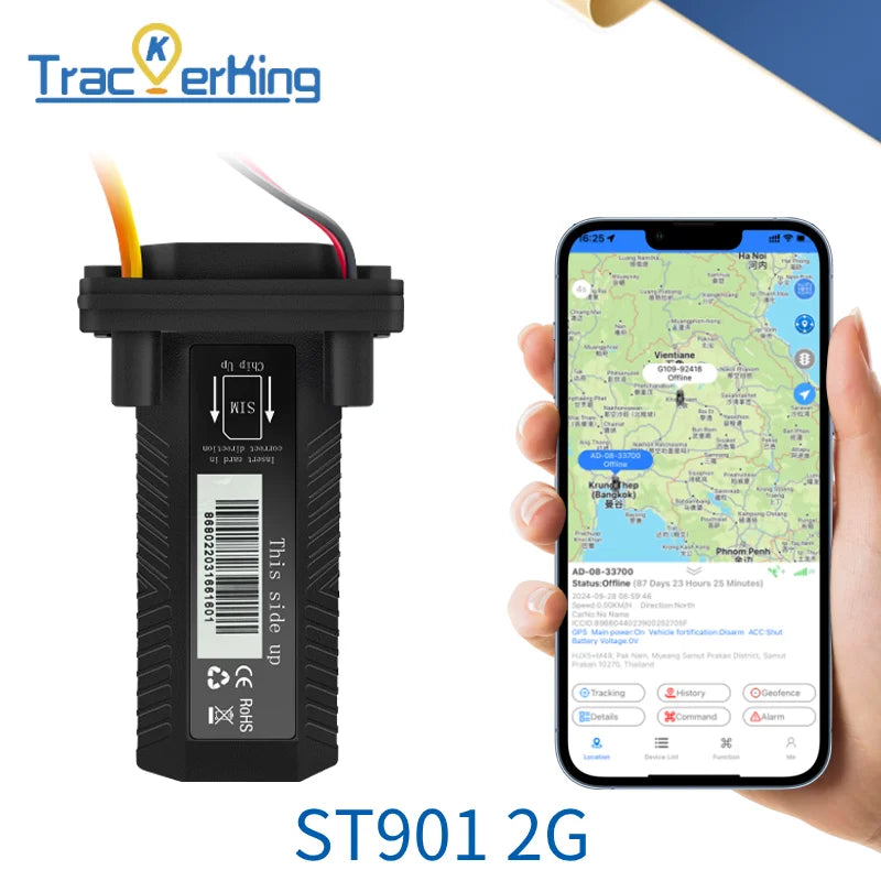 TrackerKing GPS Tracker ST901 Waterproof Vehicle Tracking Device Motorcycle Car with Real-Time Tracking GPS GSM SMS