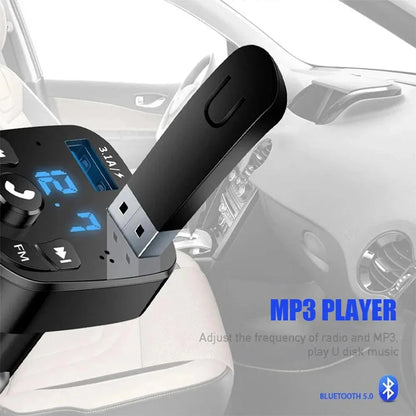 1/2/4/6pcs Car Bluetooth Music Adapter FM Transmitter Receiver Car Kit MP3 Audio Player 3.1A USB Fast Charger Car Accessories