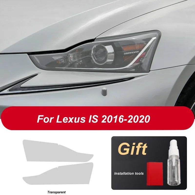 2 Pcs Car Headlight Protective Film Transparent Black TPU Sticker For Lexus IS 2016-2020 IS 200t 300h 250 F Sport Accessories