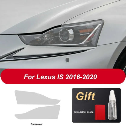 2 Pcs Car Headlight Protective Film Transparent Black TPU Sticker For Lexus IS 2016-2020 IS 200t 300h 250 F Sport Accessories