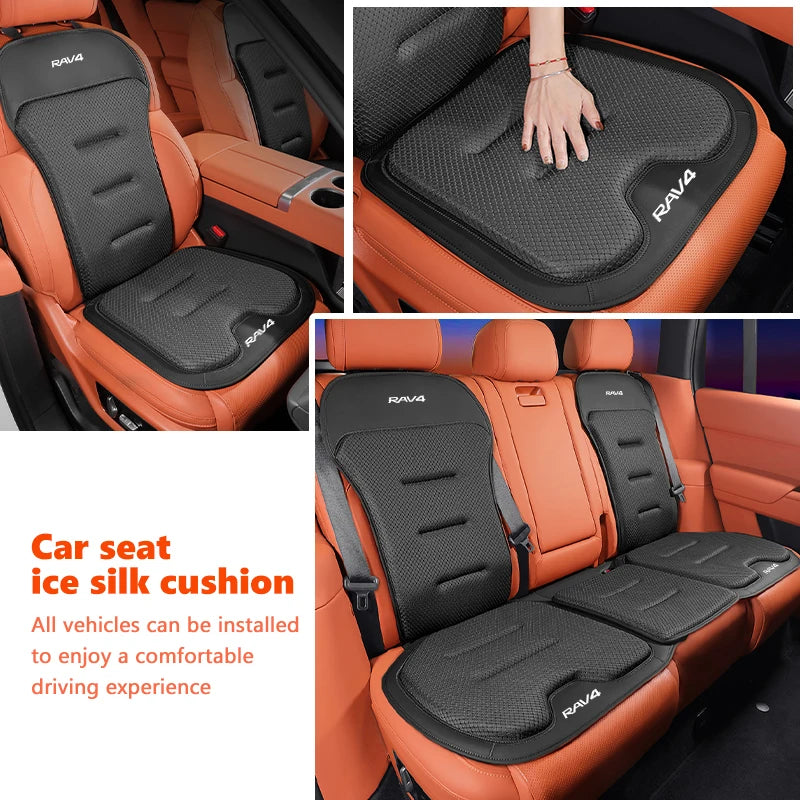 Car Seat Cover Ice Silk Backrest Cushion Rearseat Protector Mat For Toyota RAV4 20 30 XA30 2007 2009 2010 2011 2012 2013 2006