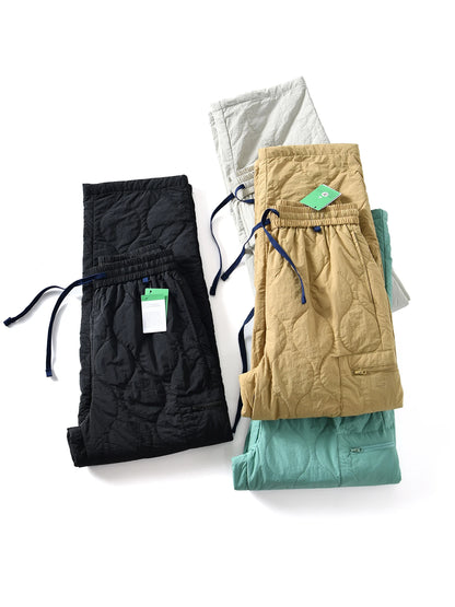 Water-Resistant Cotton Trousers for Men And Women Outdoor Sports Warm Straight Tube Nylon Fiber Youthful Vitality Long Pants