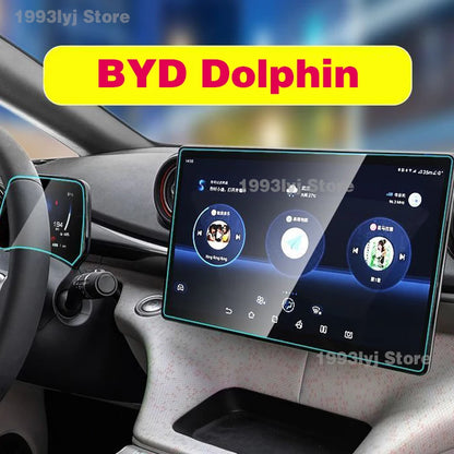 For BYD Dolphin 2021-2023 Tempered Glass Car Interior Navigation Entertainment Media Touch Center Display Screen Protective Film