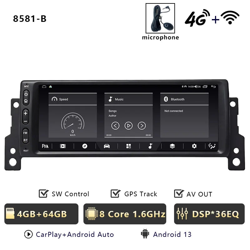 CHSTEK Android 14 Car Radio Stereo For BMW Mini Cooper S R50 R52 R53 2004-2007 Carplay Multimedia Player GPS WIFI 4G Autoradio
