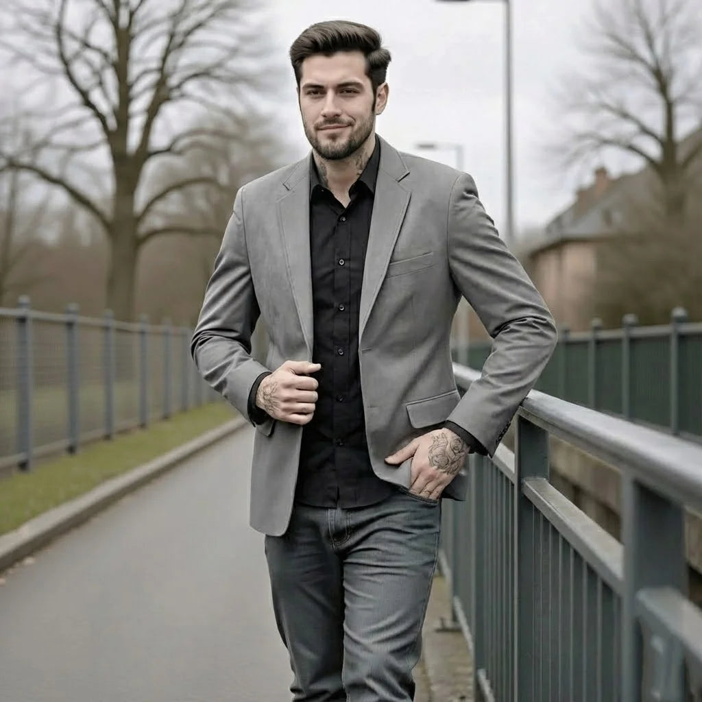 Men's Outdoor Casual Work Jacket Heavyweight Warm Lined Coat Plus Size Single-Breasted Winter Wear