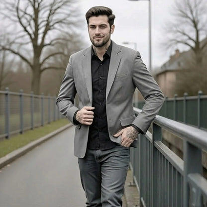 Men's Outdoor Casual Work Jacket Heavyweight Warm Lined Coat Plus Size Single-Breasted Winter Wear