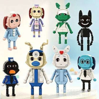 New Animal Hospital Building Blocks Cute 4/8pcs Horror Game Mini Dog Cat Nurse Assemble Figures For Fans Gifts