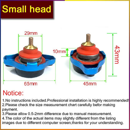 Gauge Radiator Cap For Car Motorcycle Racing 0.9/1.1/1.3/1.8bar Small Head and Big Head Tank Cover Thermostatic Universal