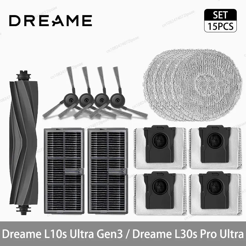 Dreame L10s Ultra Gen3 / L30s Pro Ultra Robot Vacuum Cleaner Accessories Main Side Brush Mop Cloth Hepa Filter Dust Bag Spare