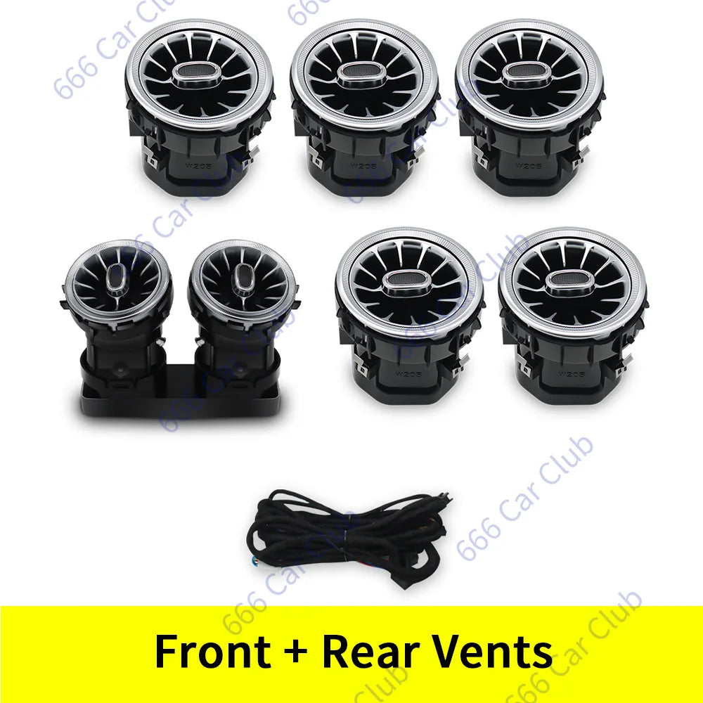 3/12/64 Colour Car LED Ambient Light For Mercedes-Benz C GLC Class Coupe W205 C43 C63 X253 LED Air Vent Speaker Decorative Lamp