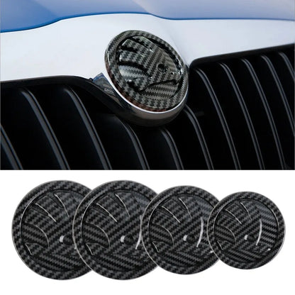 80/90/100MM Car Hood Bonnet Front Grille Rear Trunk Badges Sticker For Skoda S Skoda Fabia Kamiq Karoq Octavia A5 A7 Rapid Scala