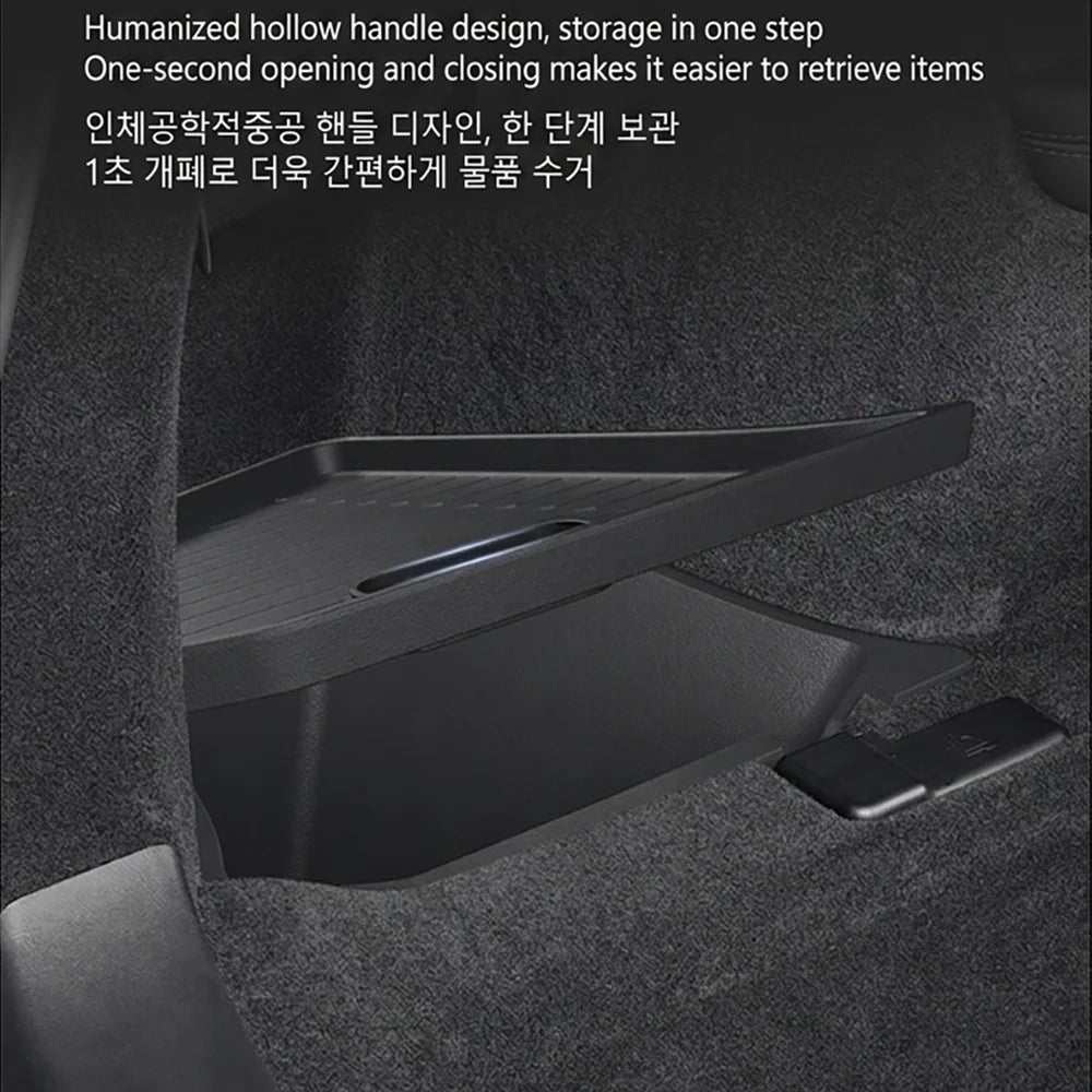 Trunk Side Storage Box Space Optimization Corrosion Resistant TPE Organizer Bins with Lids 1 Pair 2026 Tesla Model Y L LWB Trunk