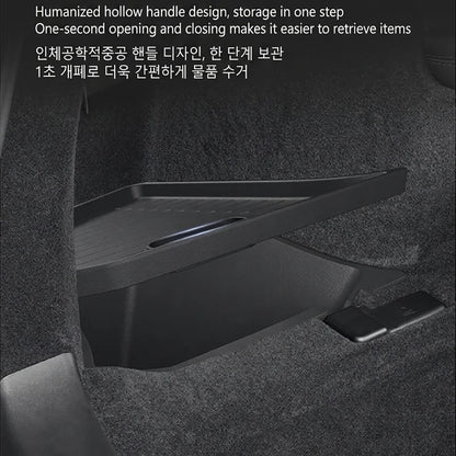 Trunk Side Storage Box Space Optimization Corrosion Resistant TPE Organizer Bins with Lids 1 Pair 2026 Tesla Model Y L LWB Trunk