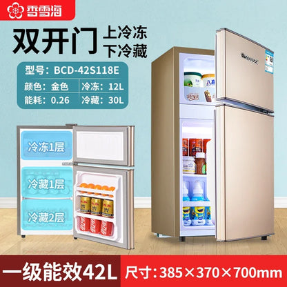 refrigerator small household double door single dormitory mini first-class energy efficiency and power saving