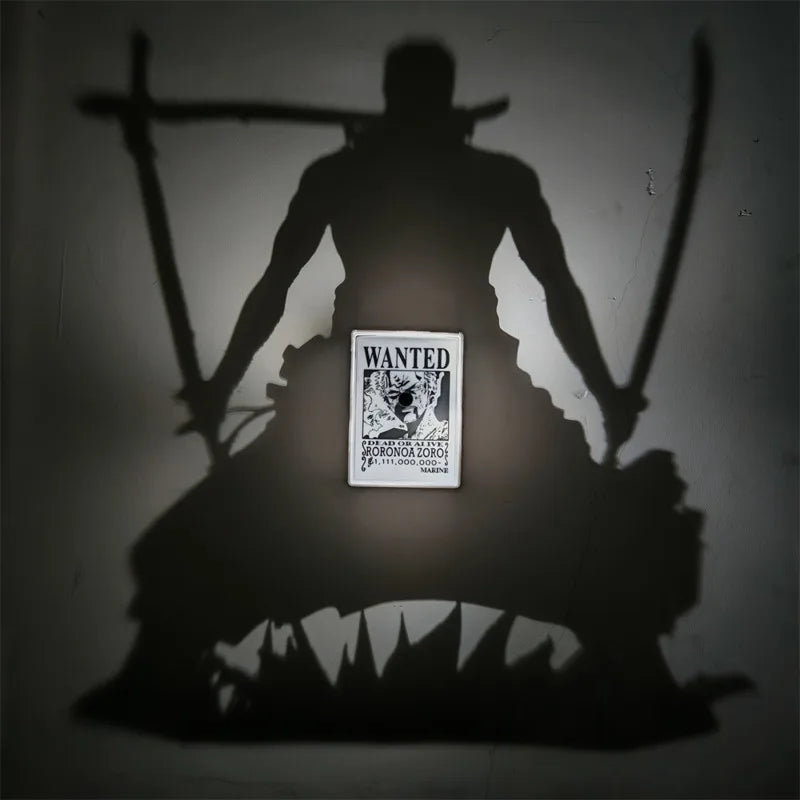 New Zoro Wall Lamp Figure Toy One Piece Anime Peripherals Kid The Phantom Thief Kaitou Kiddo Night Light Model Collection Toys