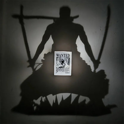 New Zoro Wall Lamp Figure Toy One Piece Anime Peripherals Kid The Phantom Thief Kaitou Kiddo Night Light Model Collection Toys