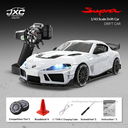 New 1:43 RC Drift Car, 2.4G Four-wheel Drive, with Steering Gyroscope Adjustable Speed Cool Light, JXC SP4301 RC Car Toy Gift