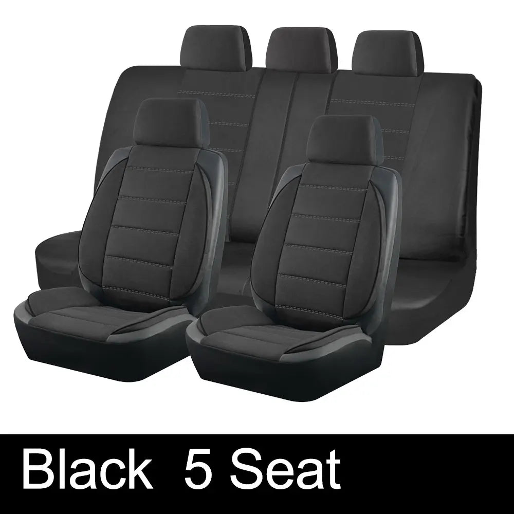 AUTOKING Universal Car Seat Covers Side Stereo Modeling Leather Fluff Car Seat Covers Fit For Most Car Accessories Interior