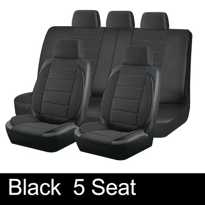 AUTOKING Universal Car Seat Covers Side Stereo Modeling Leather Fluff Car Seat Covers Fit For Most Car Accessories Interior