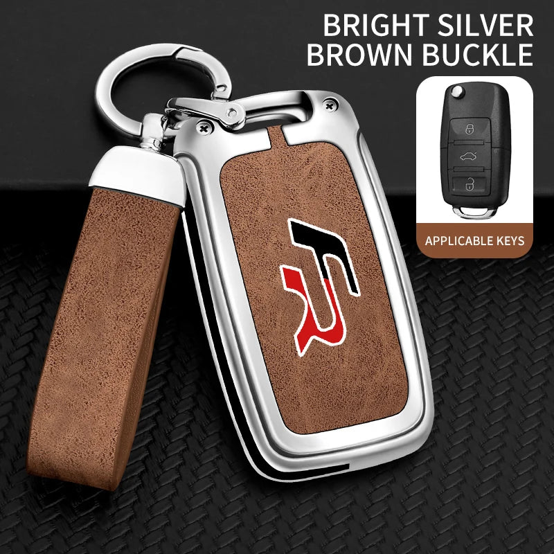 Suitable for Seat Ateca Leon FR 2 Ibiza zinc alloy car key cover high-end genuine leather car key case buckle auto accessories