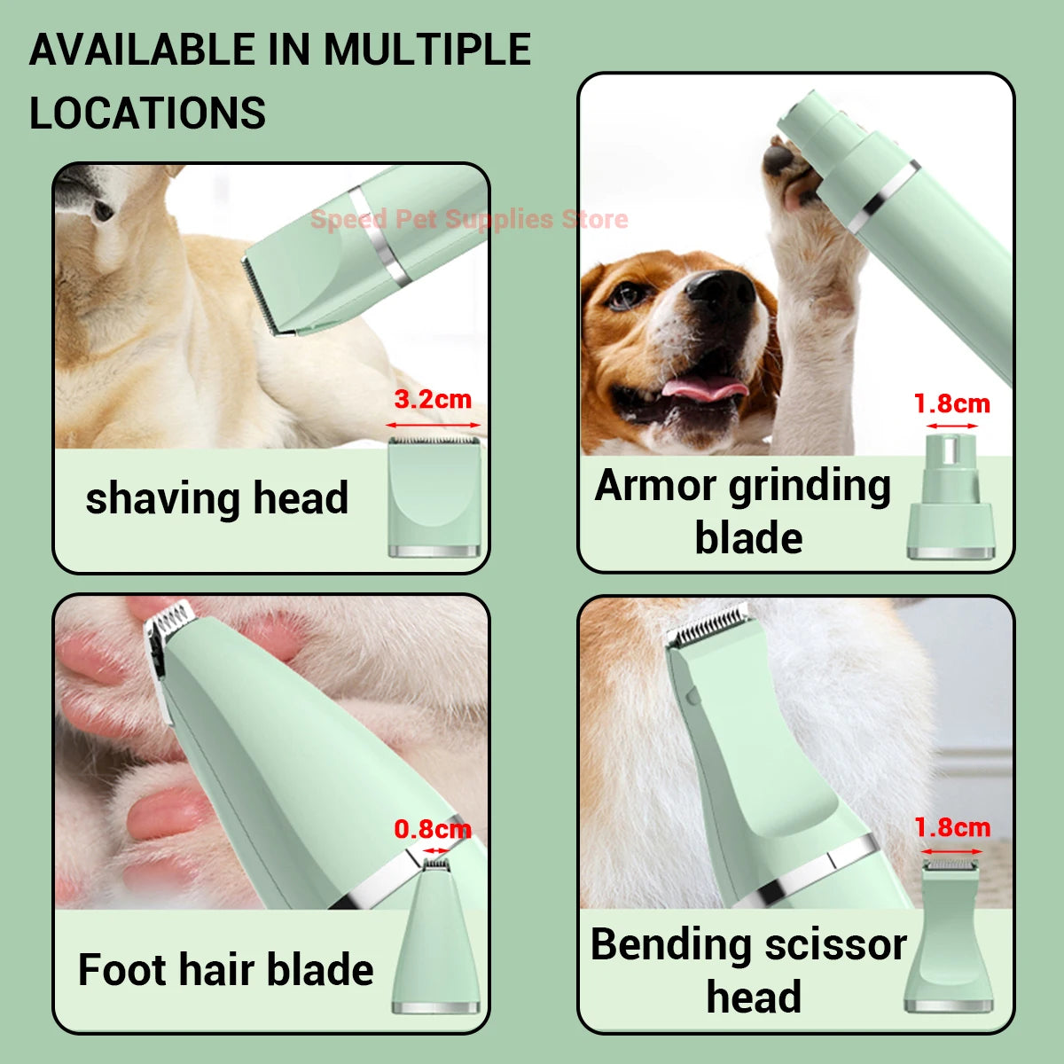 New 4-in-1 Electric Pet Multi functional Beauty Tool Set Dog Hair Clipper Rechargeable Pet Hair Clipper Shaver Cat Supplies