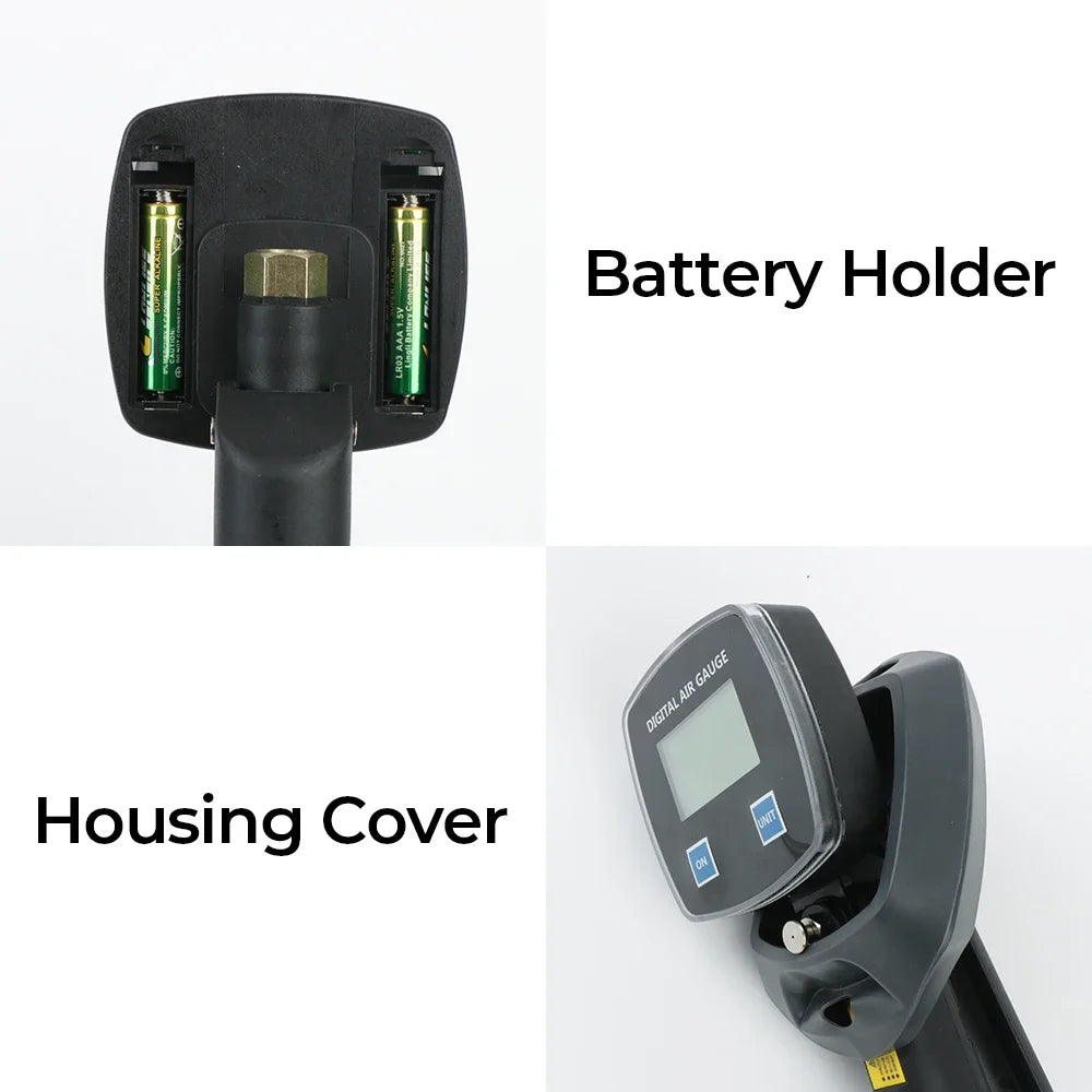 Multi-Unit Tire Inflator Gauge 0-18Kg/cm² 0-1800KPA 0-255PSI 0-18Bar Digital Display For Car Bike Tire Pressure Monitoring