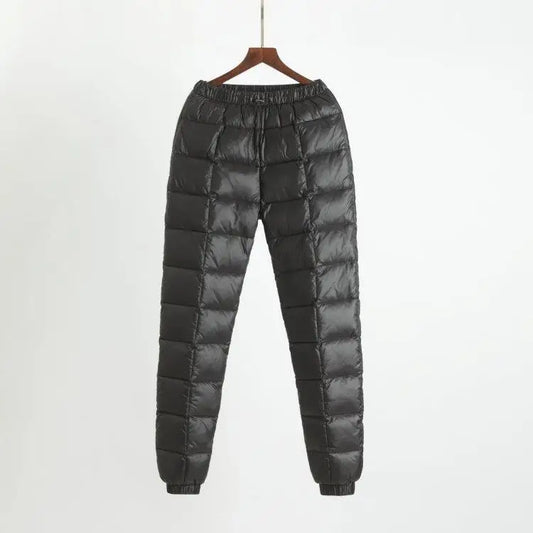 Thickened Winter Cotton Pants for Men Windproof Cold Proof Three-Layer Filling Cuffed Long Trousers Casual Straight Leg Pants
