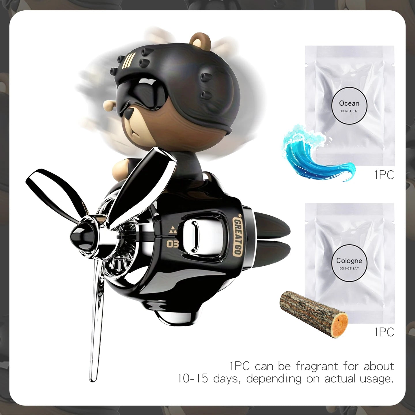 Cool hound dog bobble head shaking rotate plane pilot car air freshener vent accessories decorations ornament fragrance diffuser