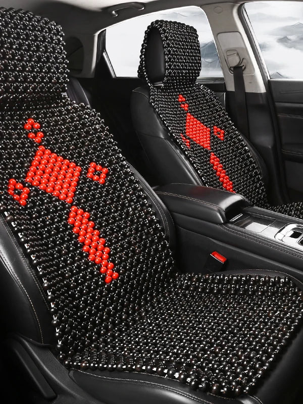 New Summer Handcrafted Beaded Wooden  Cushion Integrated Single Piece Car  Pad for Driver Universal Vehicle Mat