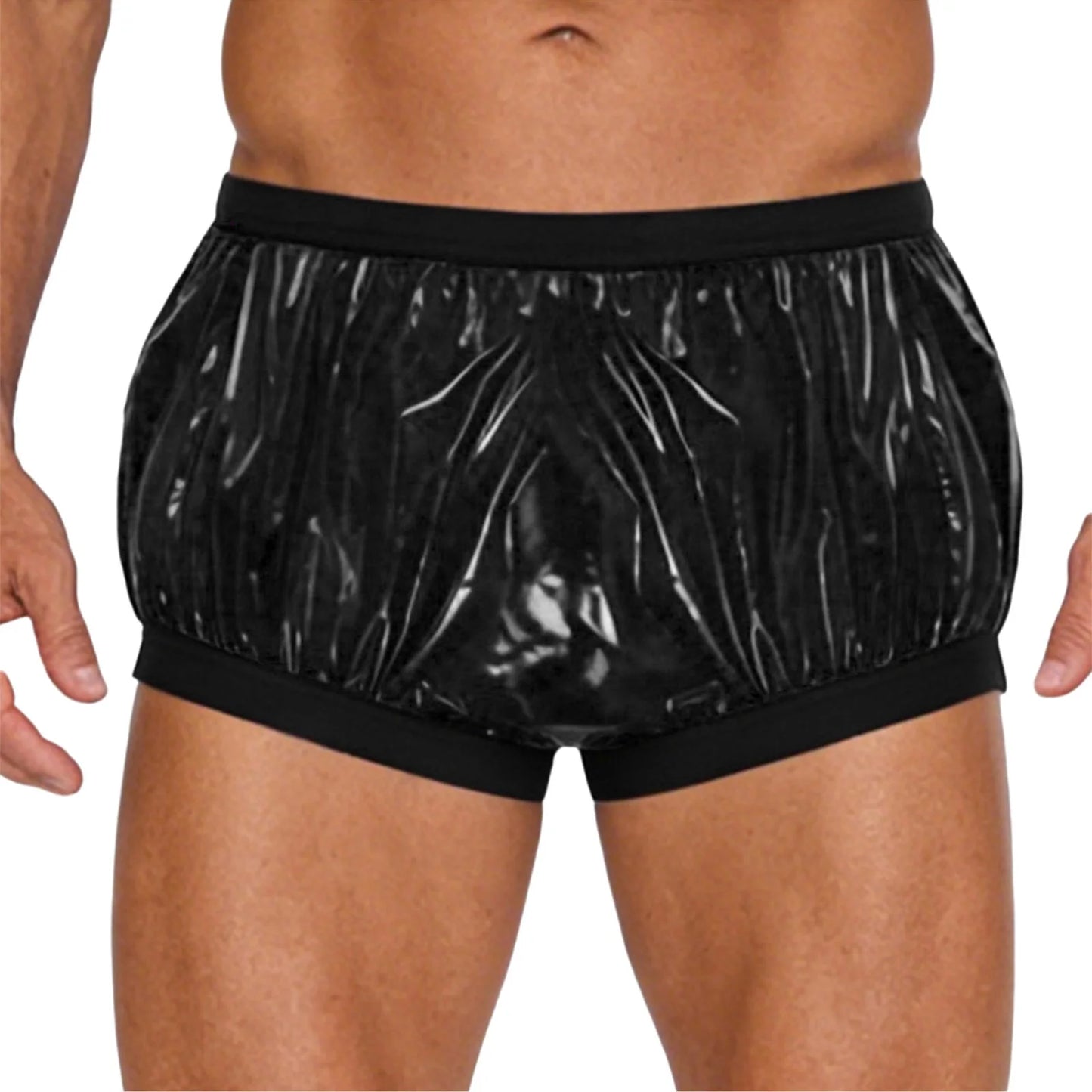 Mens Waterproof Diaper Cover Panties Elastic Waistband Glossy Briefs Leakproof Elderly Special Needs Adaptive Underwear Swimwear
