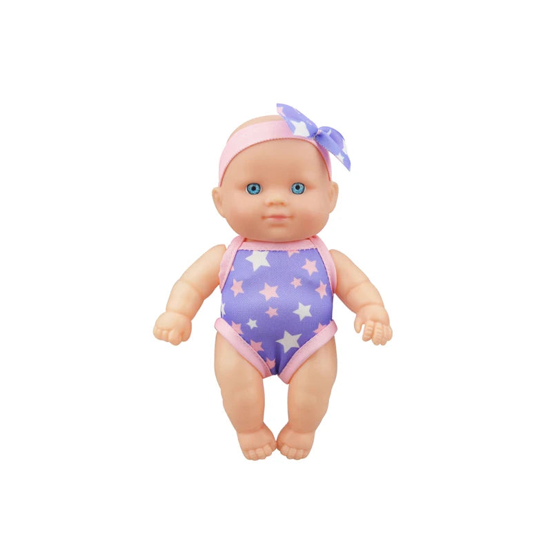 Mini Vinyl Dolls Realistic Smiling Newborn Baby Doll Simulation Baby Dress Up Soft Rubber Doll for Girls Toddler Gift Children