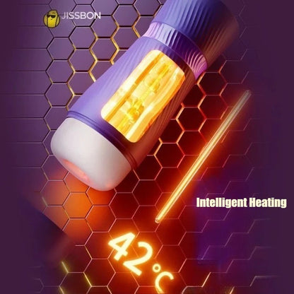 Jissbon Suction Masturbator Cup Intelligent Heating 7 Speeds Vibrating Real Pussy Stroker Piston Blowjob Sex Toys for Man
