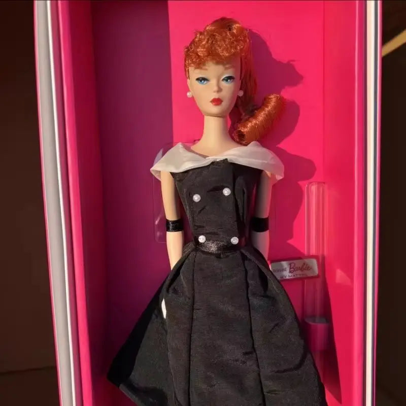 Genuine Barbie Signature Gold Label Gift Box Classic 1962 Collector'S Item Barbie Doll Black And White Princess Evening Dress