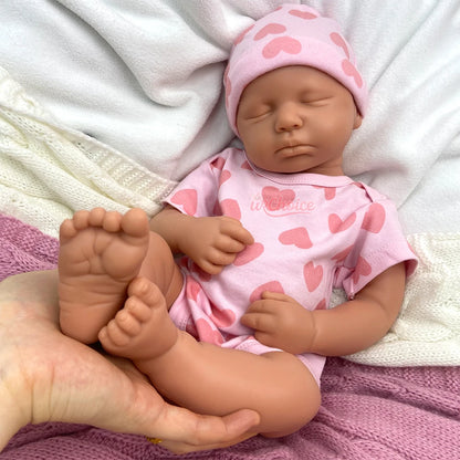 50cm Open Mouth Doll Soft Lifelike Silicone Reborn Baby Girl/Boy Loulou Waterproof Baby 3D Skin Doll Gift for Dementia Patients