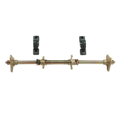 24inch Rear Axle Shaft Kit Flanges Fixing Mounts Heavy Duty High Strength DIY Rear Axle Kit for 50‑150CC for Drift Trikes