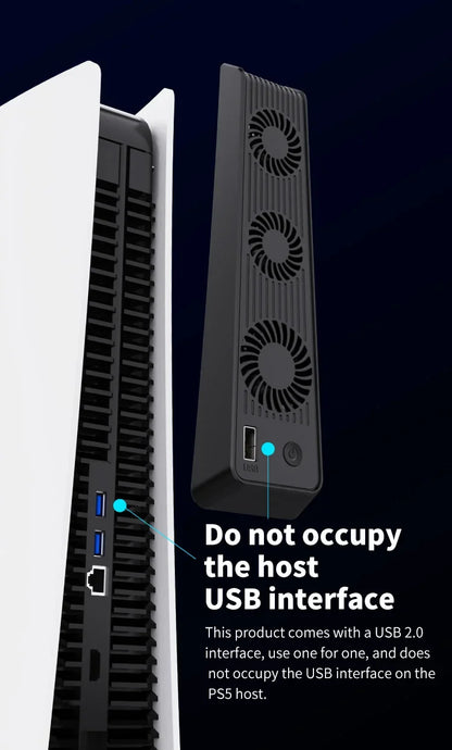 For PS5 Gaming Console Universal Cooling Fan PS5 Console Cooling Fan With LED Lights, Silent Noise Reduction Fan