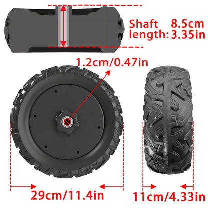 29CM/11.4'' EVA Solid Rubber Tire for Children Electric Ride on Toys Car ﻿Alligator Tires Upgrade Parts,Black,Bearing,Coupler
