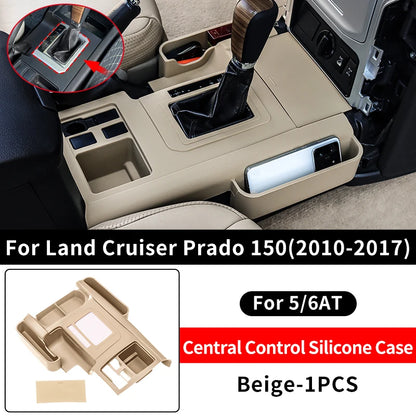 Central Console Silicone Protective Cover For Toyota Prado 150 LC150 2010-2023 Interior car Accessories Decoration Black 1pcs