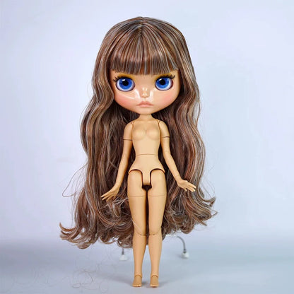 ICY DBS Blyth 30cm Doll Tan Skin Matte Face Glossy Face Pouting Lips 19 Joints Body Doll DIY Makeup Costume Doll Girls Gift Toy