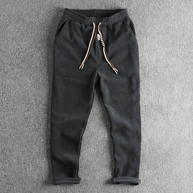 915# Autumn New American Retro Chenille Knitted Sweatpants Men's Simple Heavyweight Loose Straight Casual Sports Youth Pants