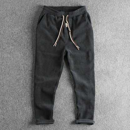 915# Autumn New American Retro Chenille Knitted Sweatpants Men's Simple Heavyweight Loose Straight Casual Sports Youth Pants