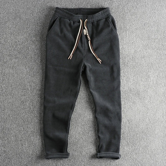915# Autumn New American Retro Chenille Knitted Sweatpants Men's Simple Heavyweight Loose Straight Casual Sports Youth Pants