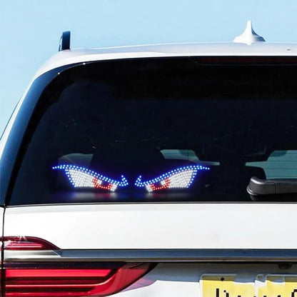 Dynamic Atmosphere Warning Lamp Car Rear Windshield LED Demon Eye Light USB Plug Play Flexible Acrylic Sticker Auto Accessories