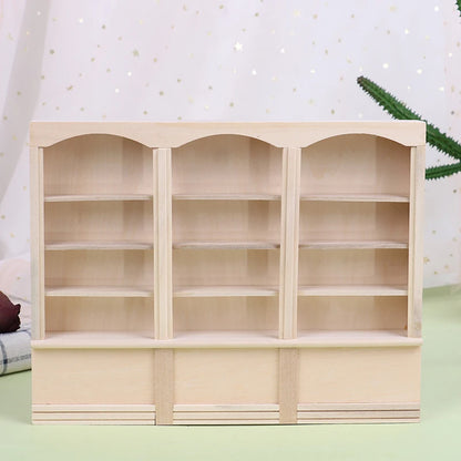 1:12 Dollhouse Miniature Bookcase Showcase Storage Cabinet Locker Display Cabinet Home Furniture Model Toy DollHouse Accessory