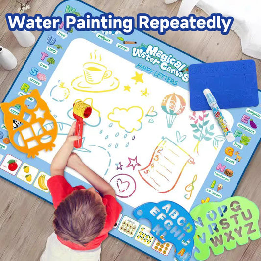 100x80CM Magic Water Drawing Mat Toys Coloring Doodle With Reusable Fluorescent Pen Painting Board Magic Toys Mat Kids Gifts