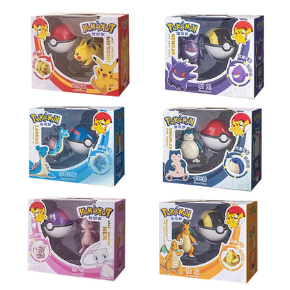 Pokemon Pokeball Figure Pikachu Dragonite Lapras Psyduck Mewtwo Gyarados Solgaleo Lunala Eevee Poke Ball Toy Kids Birthday Gift
