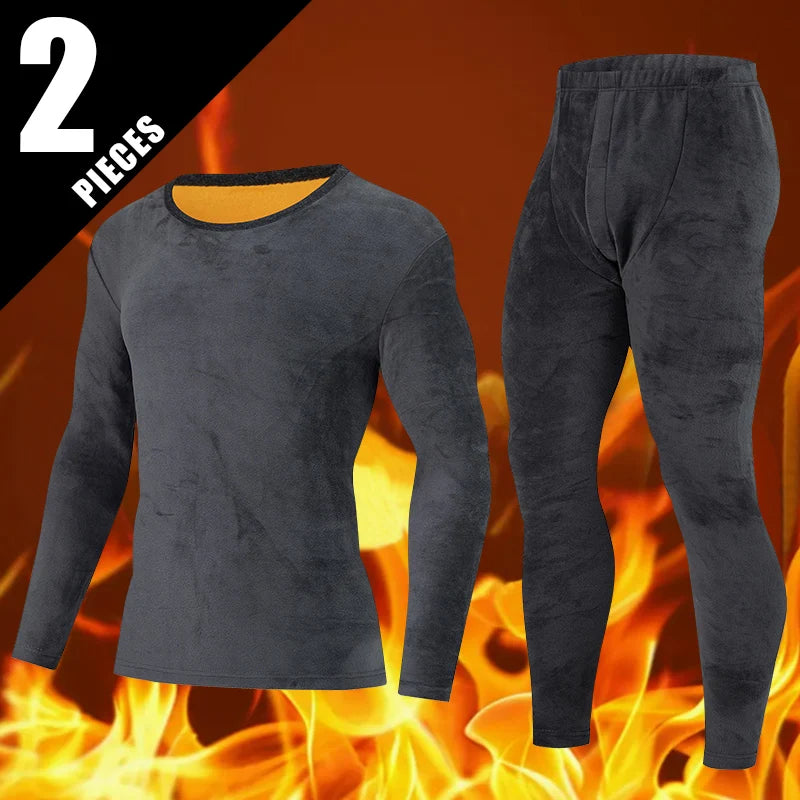 2-piece Autumn And Winter Gold Velvet Thick Casual Warm Underwear Set Cold Resistant And Warm Round Neck Top Elastic Waist Pants