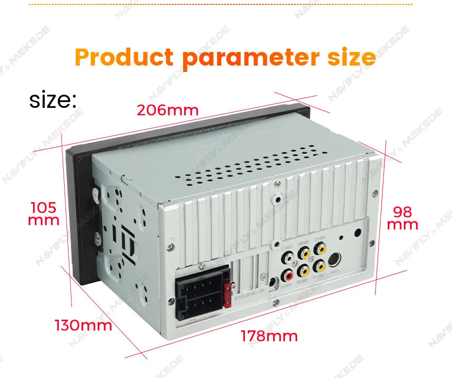MEKEDE 2din MP5 Car Radio Universal Multimedia 7 inch HD Touch Screen Wired Carplay Android Auto BT USB FM Radio Stereo Audio