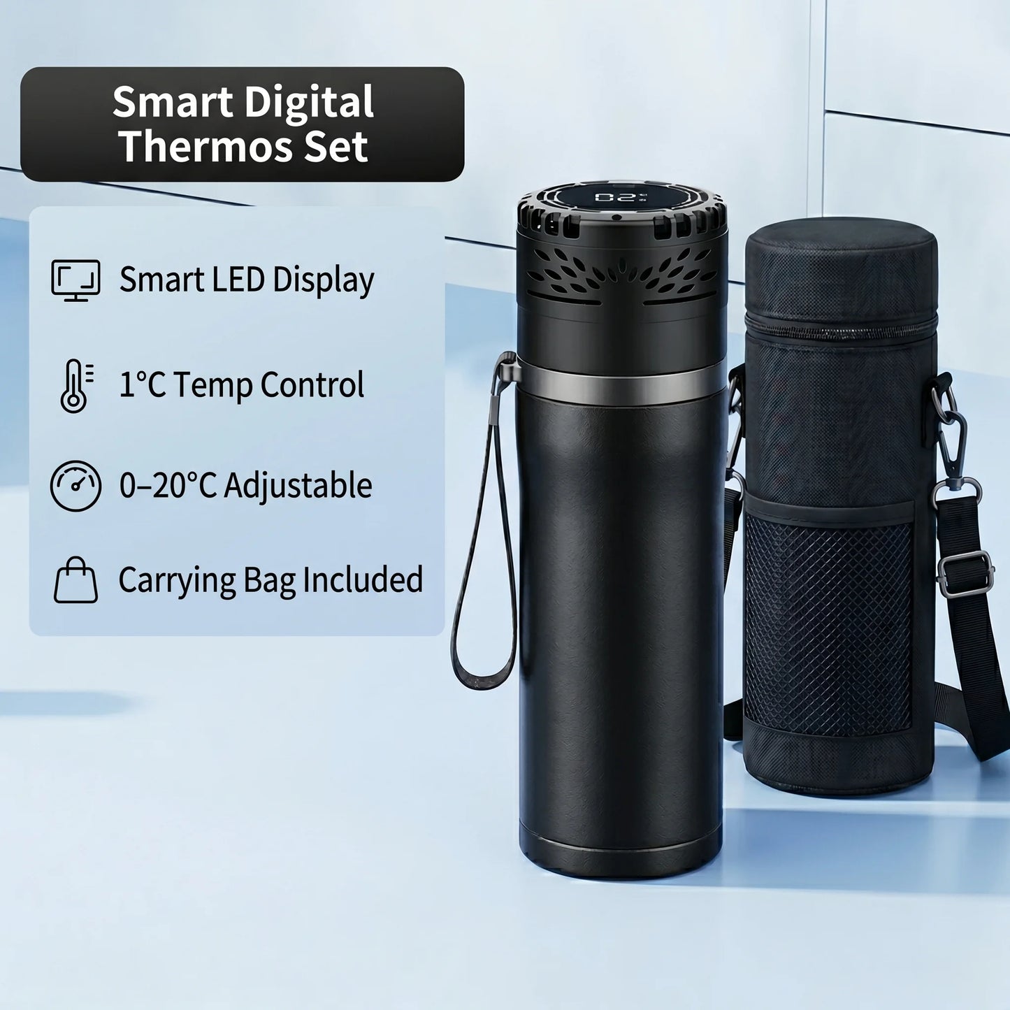 Smart Insulin Cooler Cup Portable Medical Fridge Travel Cooling Case 0-20°C Digital Temp Control for Diabetes Insulin Pens